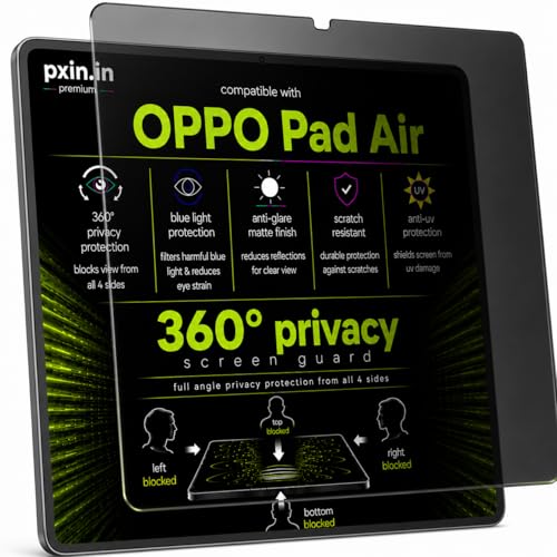 Image of Pxin 360 Pro Privacy Screen guard compatible with OPPO Pad Air | Anti Glare | Anti UV | Anti Blue | Anti Reflection | Privacy Filter | Unbreakable Build