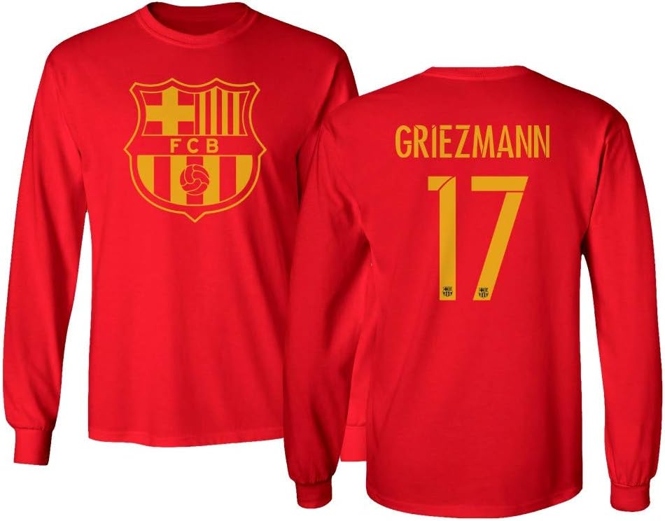 New Soccer #17 Antonio Griezmann Barca Jersey Long Sleeve T-Shirt