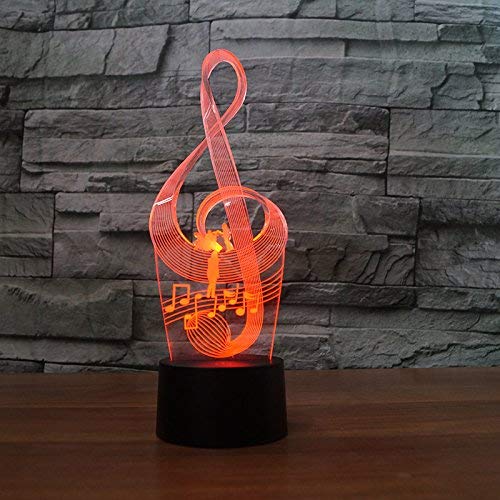 HPBN8 3D Note Night Light USB Touch Switch Decor Table Desk Optical Illusion Lamps 7 Color Changing Lights LED Table Lamp Home Love Brithday Decor Room Decoration