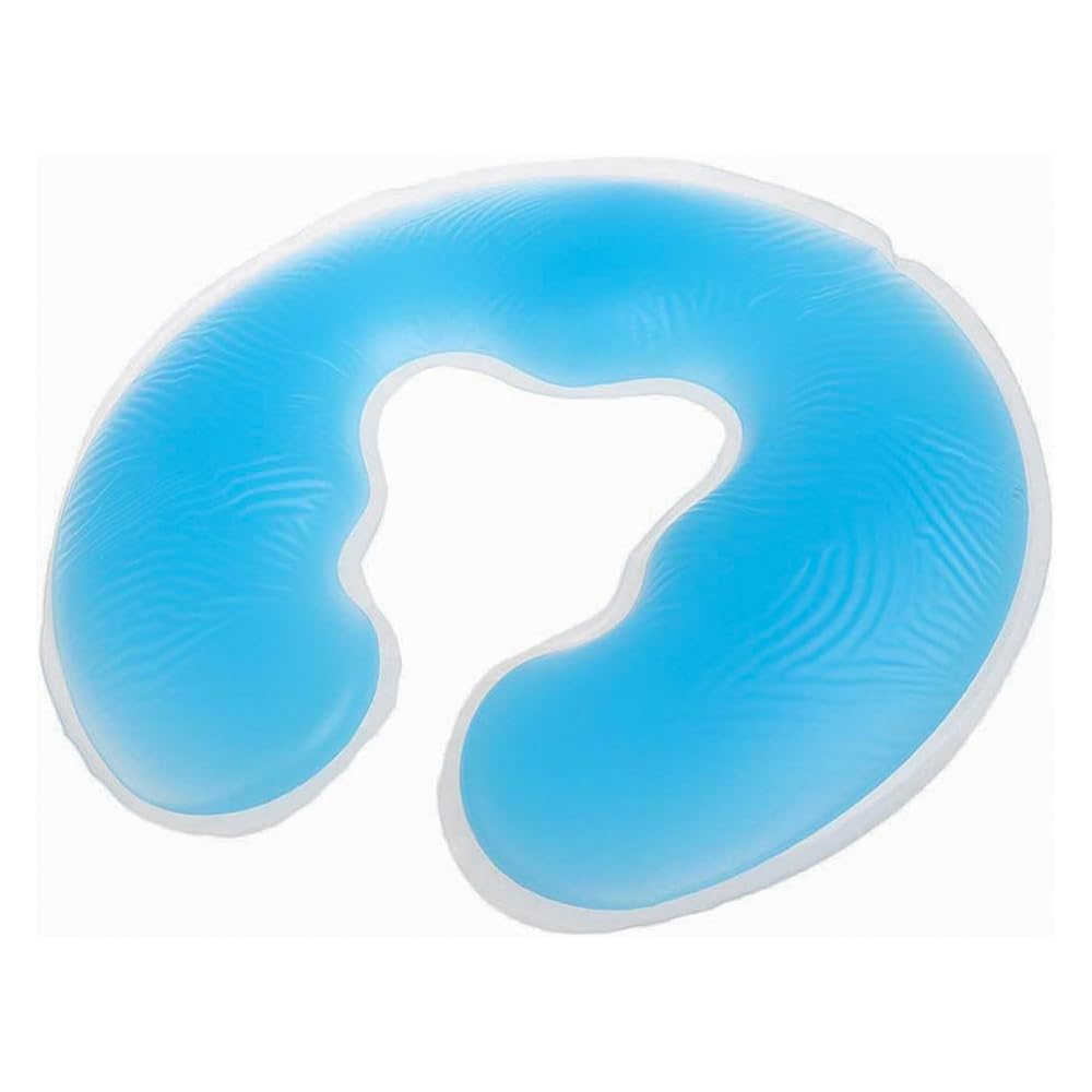 Silicon U-Shape SPA Pillow Gel Face Pad Cojín de Masaje para Cama de Belleza - Azul, 31 x 26 cm