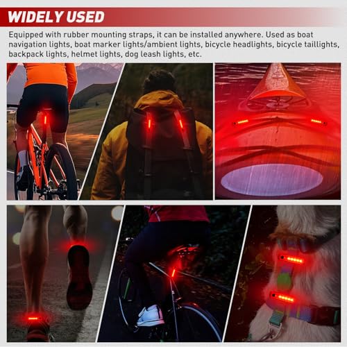 Image of Nilight Marine Boat Navigation Light 2PCS Red Port Bow Lights Four Modes Waterproof Rechargeable Warning Safety Clearance Lamp for Skeeter Yacht Pontoon Trailer Truck Bike Backpack Helmet