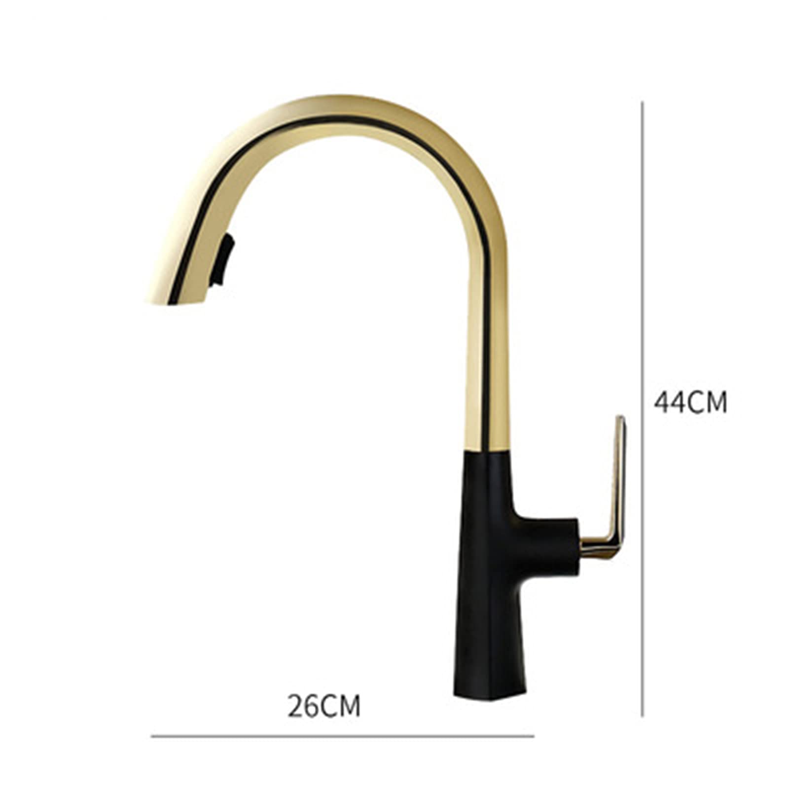 Grifo telescópico extraíble, Grifo Mezclador para Fregadero de Cocina, Grifo Monomando extraíble de Arco Alto, Grifo Giratorio de 360°, Grifo Monomando Moderno con Resort
