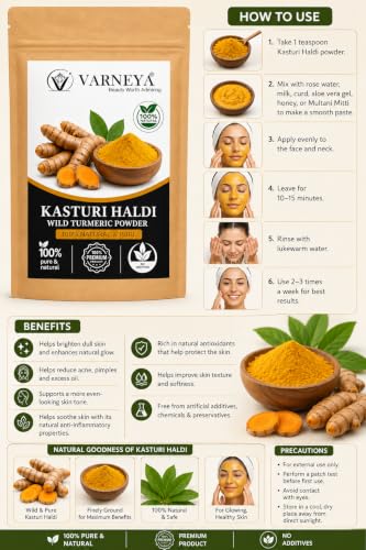 Image of Naturals Kasturi Haldi Powder 100g| Wild Turmeric (Curcuma Aromatica) | Pure Organic Raw Herbal | Premium Quality
