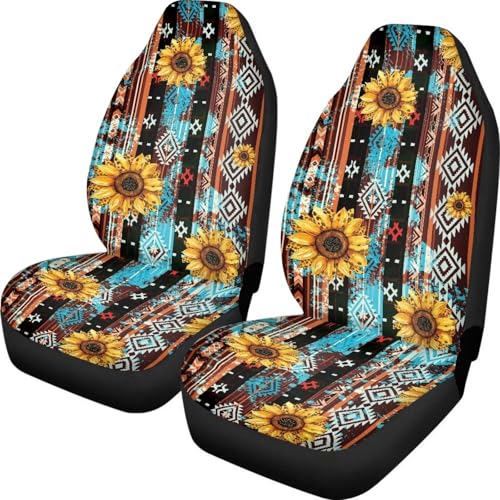 Couvre sieges durable motif aztèque jaune 52x138 cm pour rafraîchir l'auto