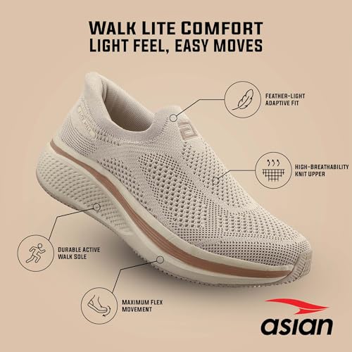 Image of ASIAN Wonderwalk Pro-01 Men's Premium Walking Shoes with Lightweight Knit Design | Soft Cushion Comfort, High-Grip Outsole, Breathable Knit and Supportive Daily Walk Performance