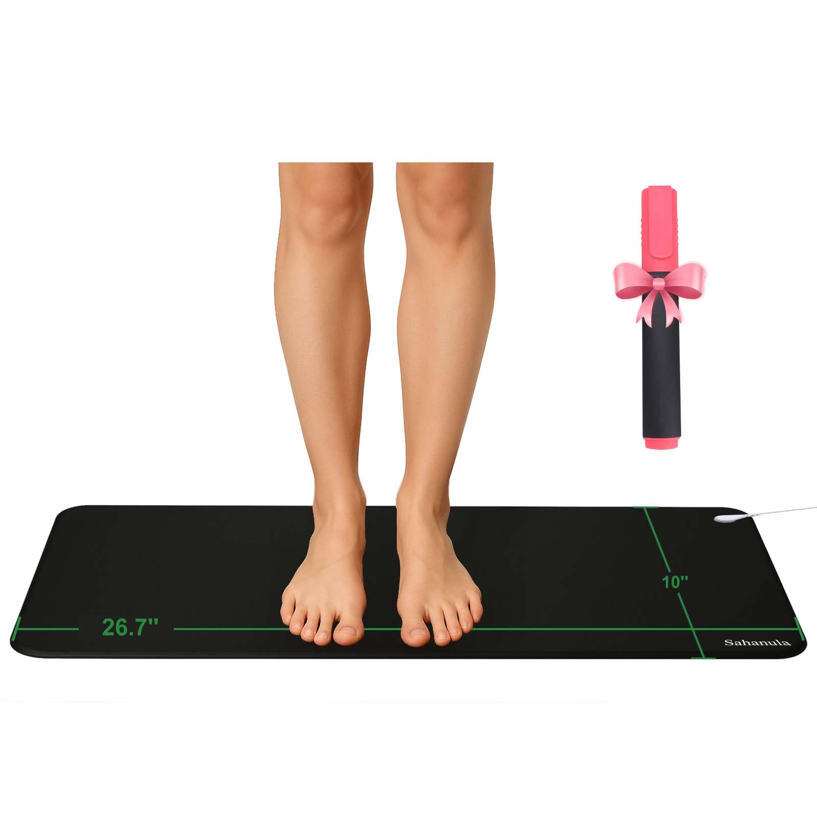 Grounding Mat for Feet - 10"x26.7" Conductive Earth Grounding Pad for Improved Sleep Energy Health, Magnetic Field Grounded Pad, Indoor Connected Grounding Mat for Bed Desk Home Office Work