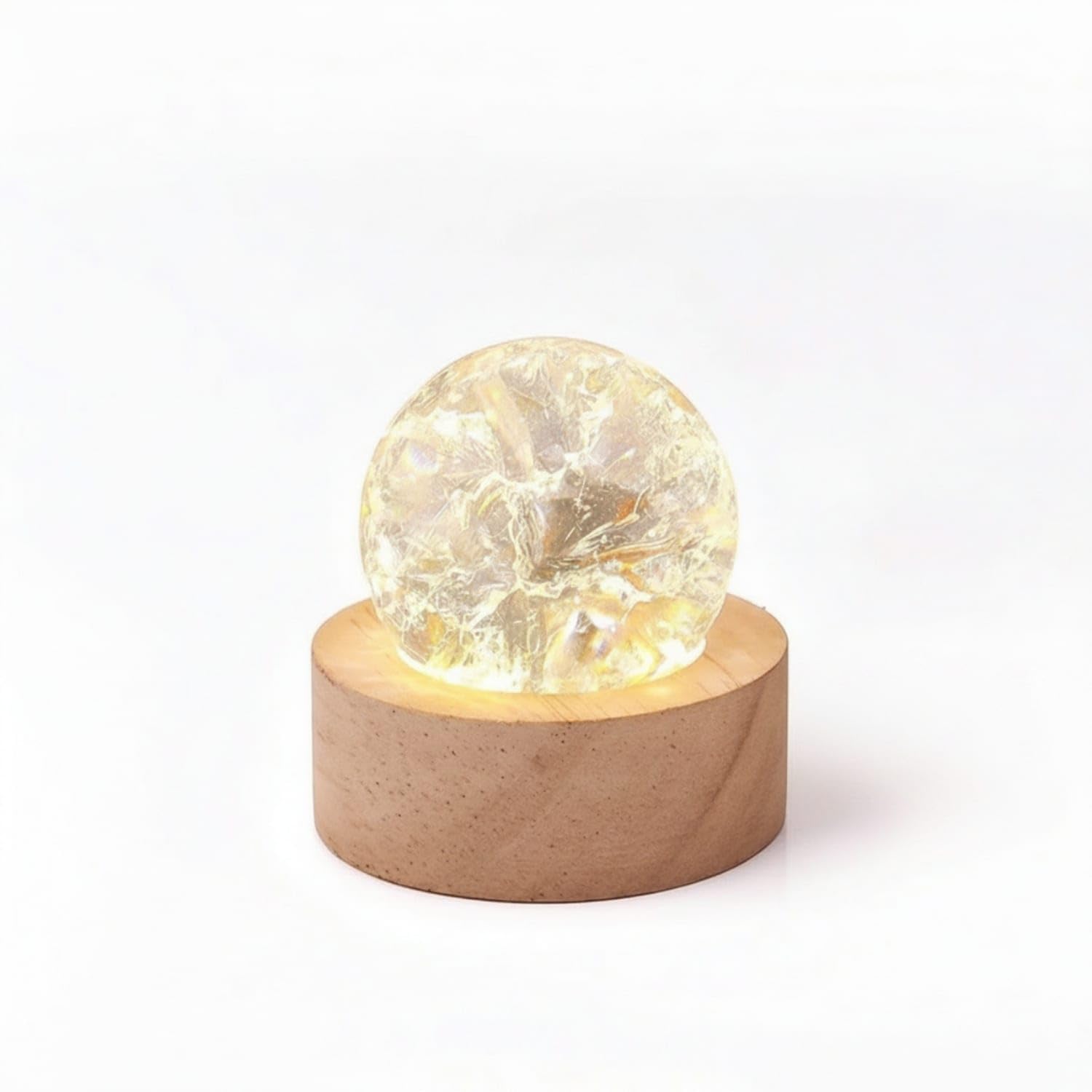 Buy bnf® Decorative Crystal Sphere Light with Wooden Base Compact