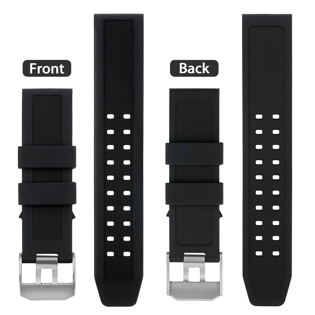SANDEIN Watch Band Compatible with Luminox, 23mm Soft Rubber Silicone Replacement Wrist Strap for Luminox 3050 8800 and 3950 Series Watch, Black