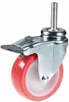 Ruota In Nylon Con Perno Girevole - &Oslash; 40mm, Filetto 8x16mm, Portata 12kg, Per Carrelli E Mobili