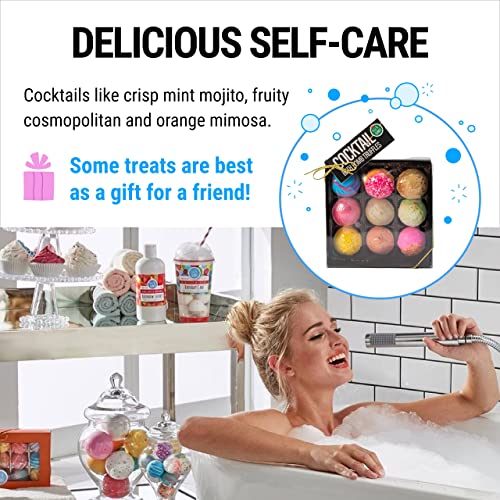 Fizz & Bubble Bath Truffles With Vitamin E, Avocado Oil, Epsom Salt, Witch Hazel & More - Bath Bomb Set - 9 Truffles - Cocktail #TOP3