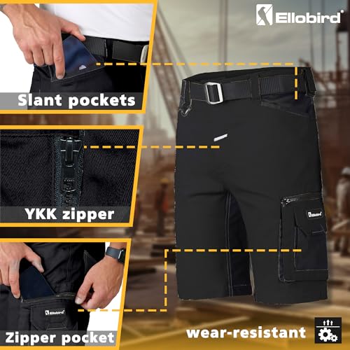 Ellobird Work Shorts for Men Construction Workwear(Black Knight38) - image 4