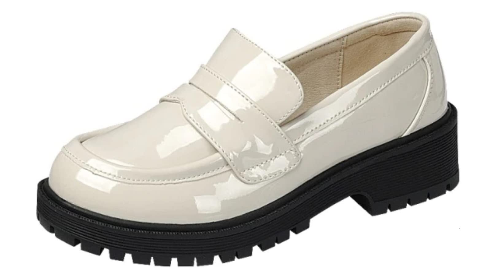 Forever Link Womens Slip On Loafer Chunky Chain Platform Heel