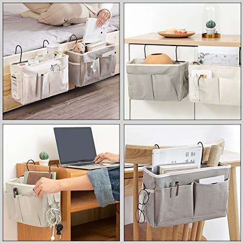 Tohoee 3 Stück Betttasche Hängetasche Hochbett Organizer Stuhl Armlehne Sofa Aufbewahrung Großer Stauraum Hängend Bettaufhänger mit 6 Stück Wandhängehaken für Schreibtisch Bett Krippe Schranktür - Image 5