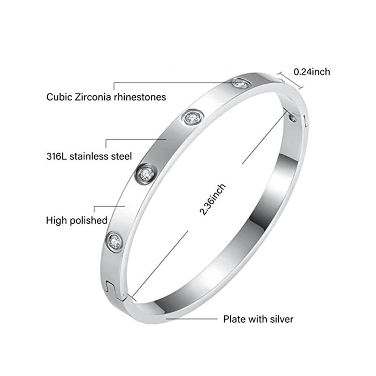 Contemporary Plated Love AD Bracelet
