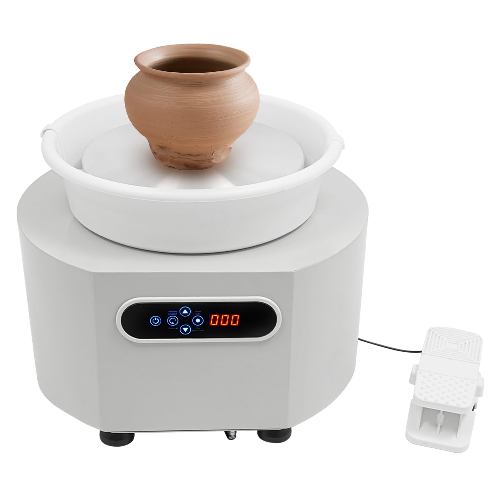 YUMIONB Pottery Wheel Machine, 110V 350W Electric Ceramic Forming Machine Adjustable Feet Height Pottery Forming Machine with Feet Pedal for Professional Pottery Studios, Home DIY, Pottery Classrooms