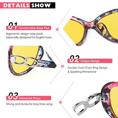 CGID Night Vision Driving Headlight Glasses Women Anti Glare Polarized UV4004