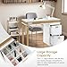 BarberPub Stylish Manicure Table for Nail Artists, Ideal Storage Beauty Nail Desk, Modern Salon Workstation with Drawers & Built-in Power Outlets, Makeup Vanity Station 2626