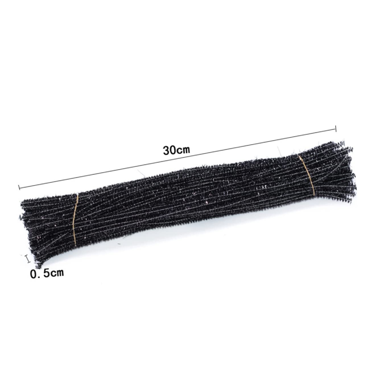 Homoyoyo 200pcs Twisted Stems Craft Material for Creative Boys and Girls Black Glitter Sticks for Holiday Decorations for Birthday Parties and Imaginative Art Projects