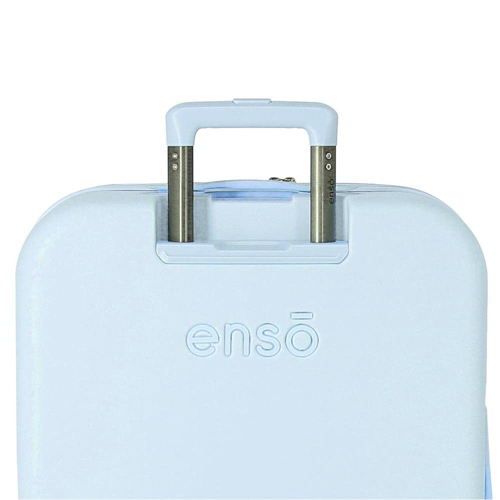Enso Bonjour Maleta de cabina, Azul, Rígida, 4 Ruedas dobles | Equipaje de Mano