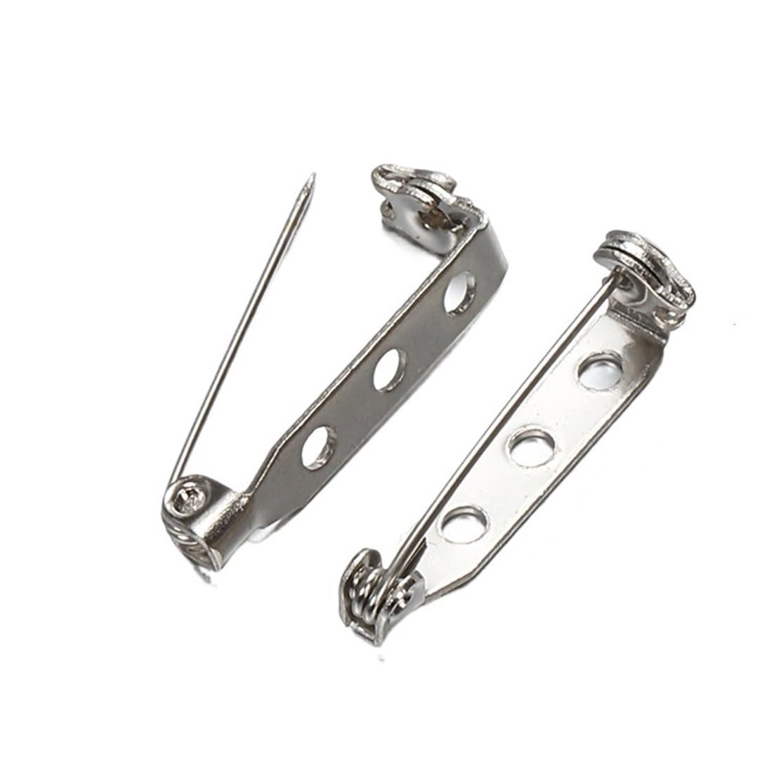 Zapięcia do broszek, Stainless Steel Brooch 20pcs Badge Holder Base Bar DIY Jewelry Making Findings(Safe lock 25 mm)