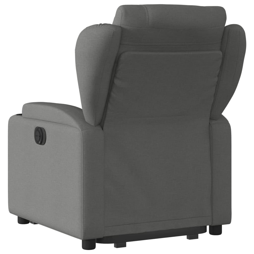 Elektrischer Relaxsessel Dunkelgrau Stoff mit Aufstehhilfe 135° Liegefunktion 77x94,5x100 cm Bequemer TV Lesesessel für Wohnzimmer Schlafzimmer Seniorengerecht