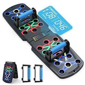Zoillz Push Up Board Automatic Time Count 30 in 1 Pushup Board for Workout Equipment Foldable Push Up Bar Non-Slip…