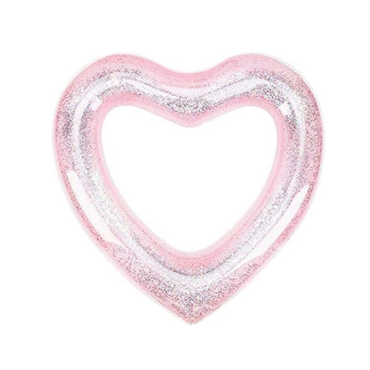 HANABASS Inflatable Heart Shaped Pool Float Glitter Swimming Ring for Beach Pool and Lake Fun Lightweight for Parties and Outdoor Water Activities