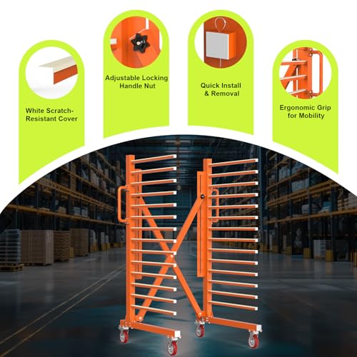 Image of MOOFI 15-Shelf Door & Cabinet Door Paint Drying Rack-Heavy-Duty Metal Rack for Painting,Staining & Curing Doors,Cabinet Doors,Trim & Wood Panels- Space-Saving Drying System for Shops & Remodeling Pros