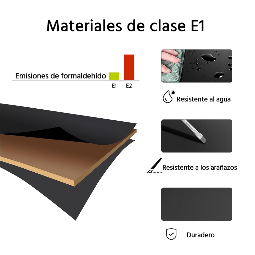 Yaheetech 2X Mesitas de Noche Negras con 3 Cajones Mesas Auxiliares | de Madera Estilo Moderno para Sala de Estar 45 x 35 x 60,5 cm Dormitorio Salón