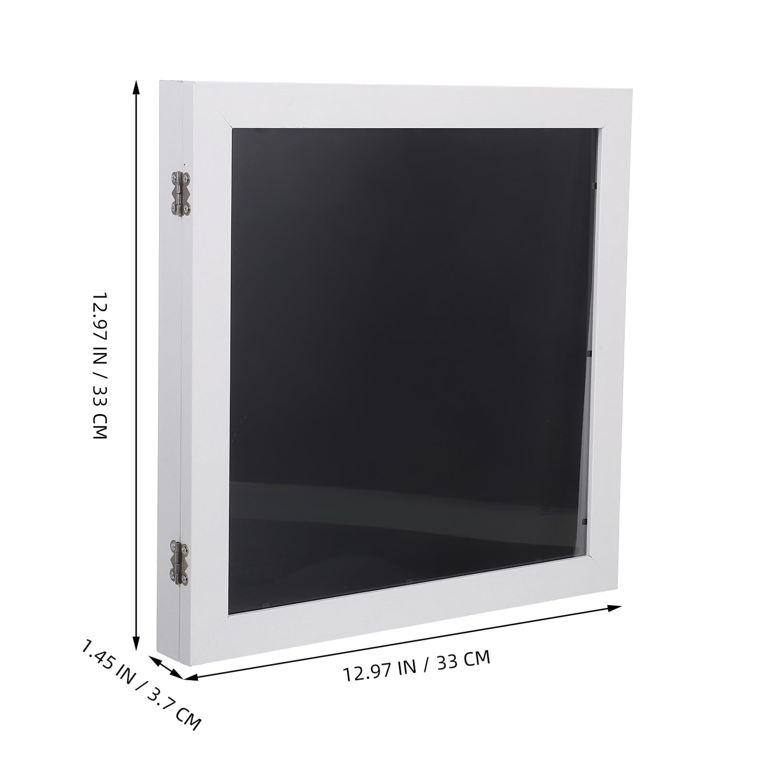 BESPORTBLE Cornice Vetrina in Legno Massello 33X33 CM per Maglie Sportive, Scatola Portaoggetti con Vetro Protettivo per Esposizione Calcio, Basket e Cimeli da Parete