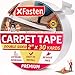 XFasten Double Sided Carpet Tape for Area Rugs, Residue-Free, 2-Inch x 30 Yards; Wood Safe 2 Faced Rug Tape for Carpet to Floor and Rug to Carpet Applications