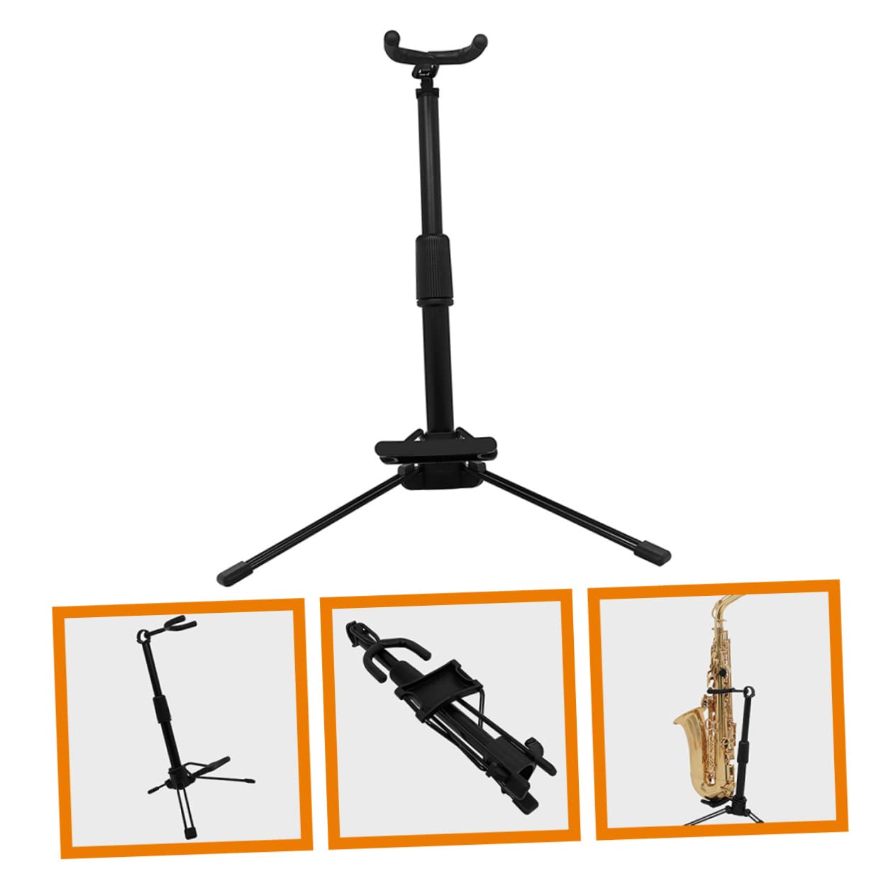 Yardwe Supporto Pieghevole per Strumenti Musicali Nero in Abs e Metallo