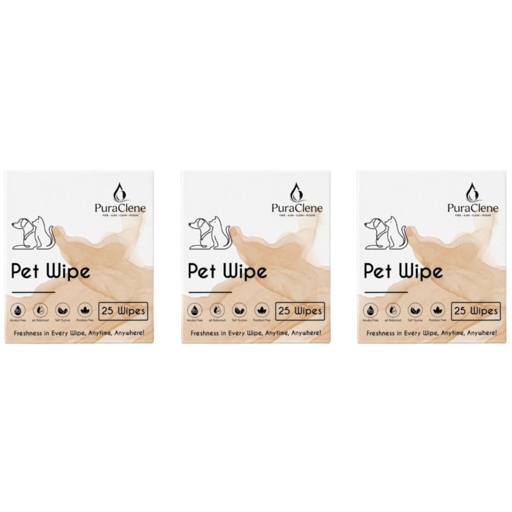 Pet Wipes 25 Count - 3 Pack | Individually Packed Sachet, Fresh Scented, Aloe Vera & Vitamin E, Alcohol Free, Dermatologically Tested-image-9