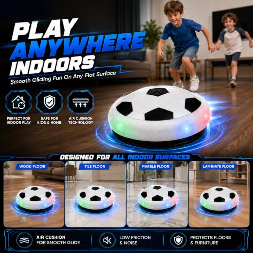 Image of Lifelong Cuppy Non-Rechargeable Hover Ball | Floating Hover Football Toy with 3 Speed Modes & LED Light | 4 AA Battery, Durable Build, Indoor Soccer | Gift for Boys & Girls (LLCHSB02)