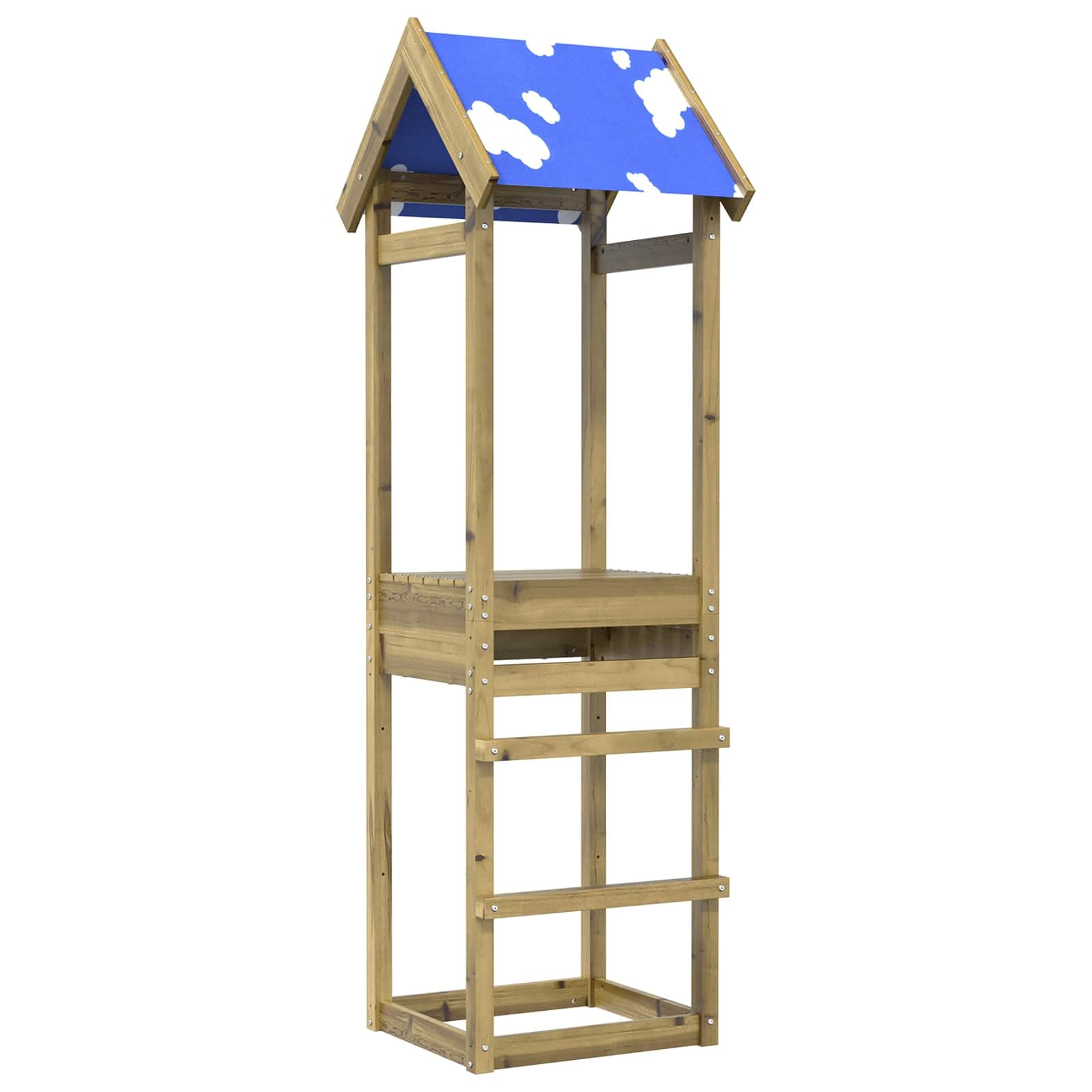 Spielturm für den Garten aus imprägniertem Massivholz - Kletterturm mit Schaukel und Rutsche für Kinder