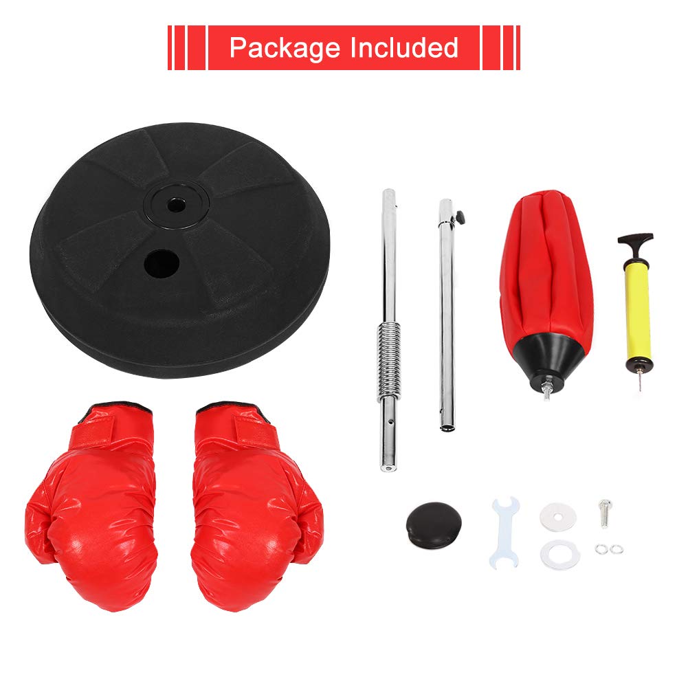 Ejoyous Punching Ball, soporte de bola de punzón ajustable en altura, conjunto de boxeo para pelota de velocidad con guantes y bomba ideal para adultos o niños