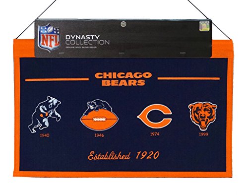 RICO Chicago Football Bears Established 1920 - Classic Logos through the years Wool Heritage Dynasty Banner 22 x 14