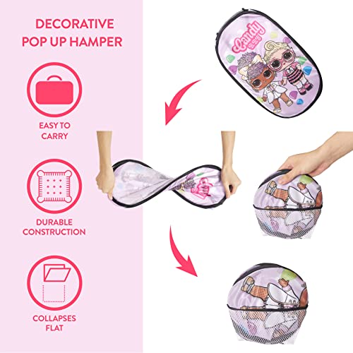 Image of Idea Nuova LOL Surprise Pop Up Hamper with Durable Carry Handles, 21'' H x 13.5'' W X 13.5'' L, Lol Surprise /Light Pink