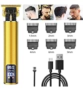 Hair Clippers for Mens Cordless Hair Trimmer T-Blade Trimmer Professional Haircut & Grooming Kit ...