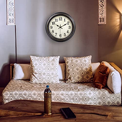 45Min 12 Inches Retro Wall Clock, Silent Non Ticking Battery Operated Movement, Decor For Home/Wall Decor, Easy To Read, Decorate For Bedroom Living Room Office(Balck Gold) #TOP5