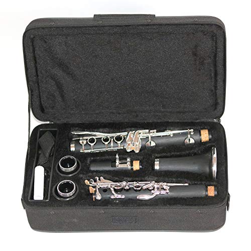 Klarinettenkoffer für B-Klarinette (Böhm- und Deutsches System) - 7 Einlassungen und Außentasche - Universal Gigbag Koffer für Klarinette