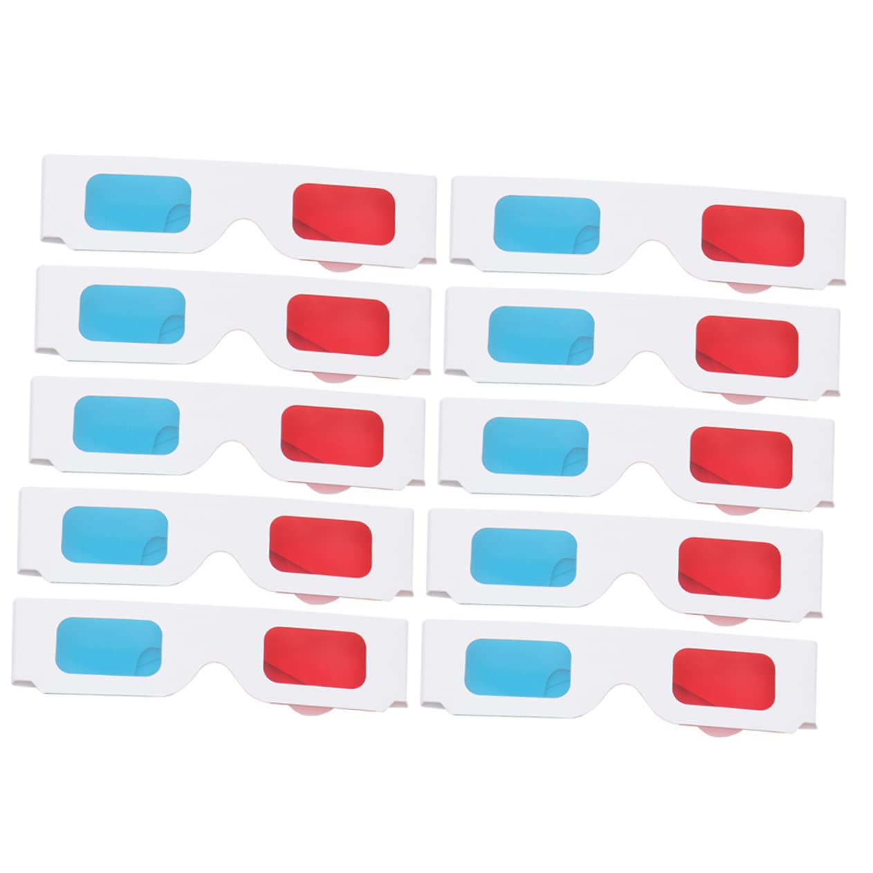 KICHOUSE 10pcs Glasses for Movies and Gaming Anaglyph Viewing Glasses for Family Entertainment and Fun Activities