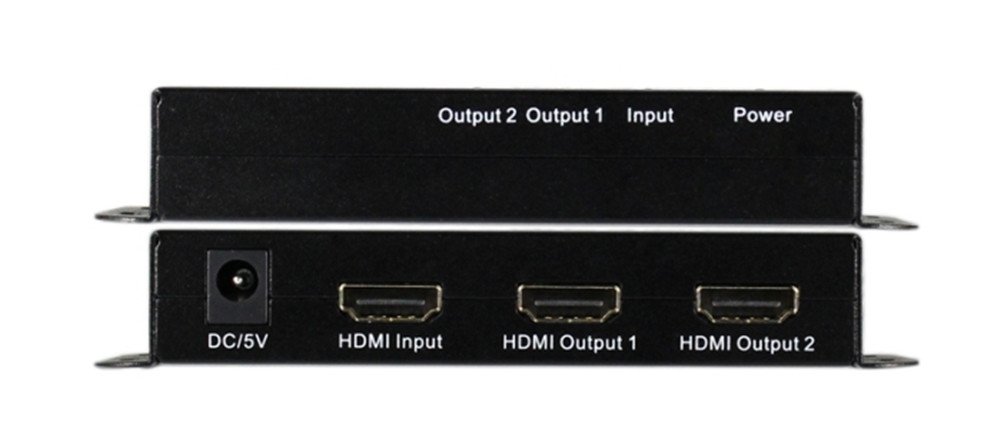 HDMI Matrix Switch ，Distributore HDMI con staffa di montaggio, Splitter HDMI HDMI 1x2 Splitter HDMI2.0 HDCP2.2 3D 1080P HDTV 1 Ingresso 2 Uscita HDMI Switcher 2.0 Supporto 3840x2160 / 60Hz