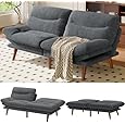 DWVO Multifunctional Futon Sofa Bed, Convertible Sleeper Sofa, 70" Folding Futon Set for Living Room Home Office Aprtment, Modern Folding Couch with Adjustable Backrest & Armrests, Grey