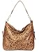 Laser Cut Bling Hobo fashion CCW Bag Faux Leather Concealed Carry Purse Brown