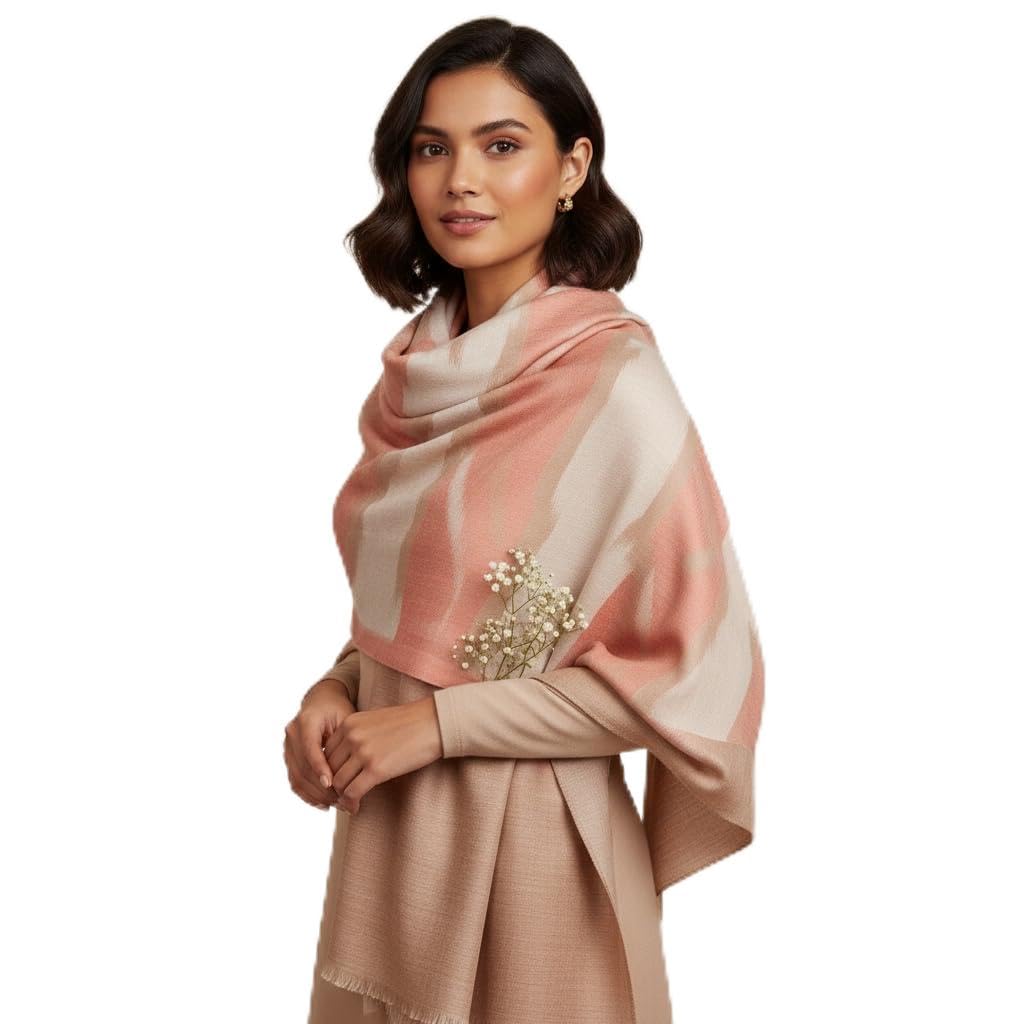 the gift studio.com Cashmere Muffler & Ikat Stole Set - The Gift Studio || Wool-Silk Blend || Traditional Ikat Pattern || Reversible Design || Unisex ||-picture-45