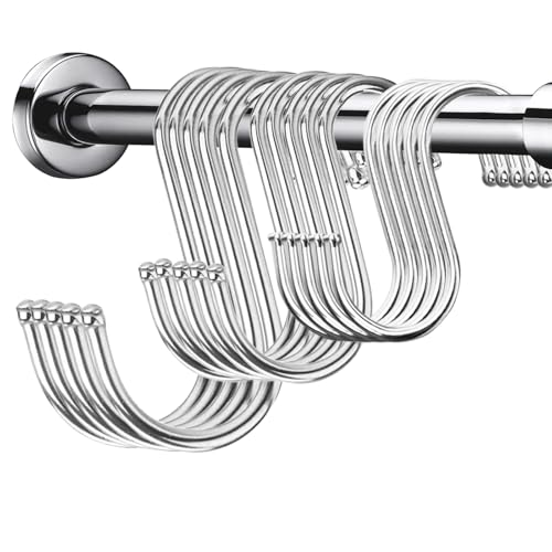 Celebration Directre 15PCS S Hooks for Hanging, Stainless Steel S-Shaped Hooks Mixed Size Metal Hanging Hook Plant Hooks Hangers for Kitchen Office Bathroom Bedroom