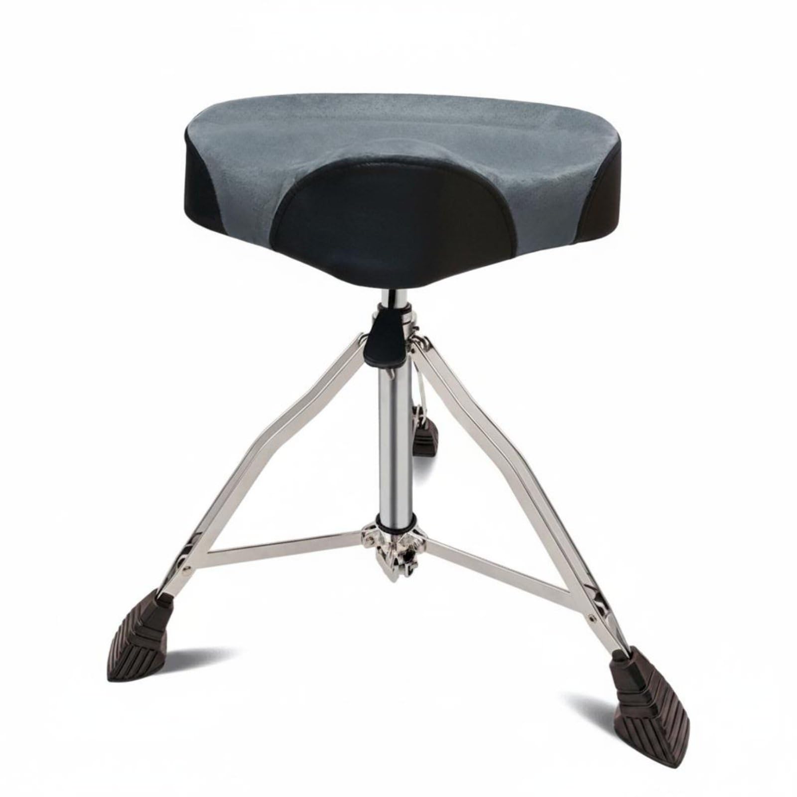Trono de Batería Ajustable Sillín de Batería Regulable Resistente Taburete Tambor para Ensayo, Estudio, Gris Negro