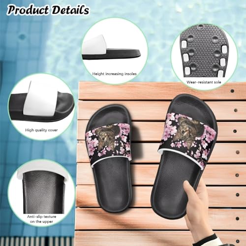 Image of Unisex Slides for Girls Boys Comfortable Slippers Slides Non-slip Shower Shoes House Fashion Thick for Indoor & Outdoor Gifts