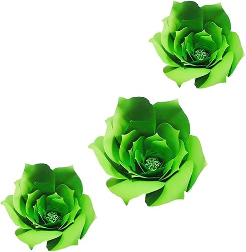 Miniatura 10 de 3 piezas de papel para decoración de pared, flores de papel para fiestas, decoración de fondo de pared, flores hechas a mano para cumpleaños, baby